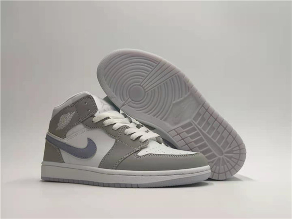 Men's Running Weapon Air Jordan 1 Grey/White Shoes 0232 Men's Running Weapon Air Jordan 1 Grey/White Shoes 0232